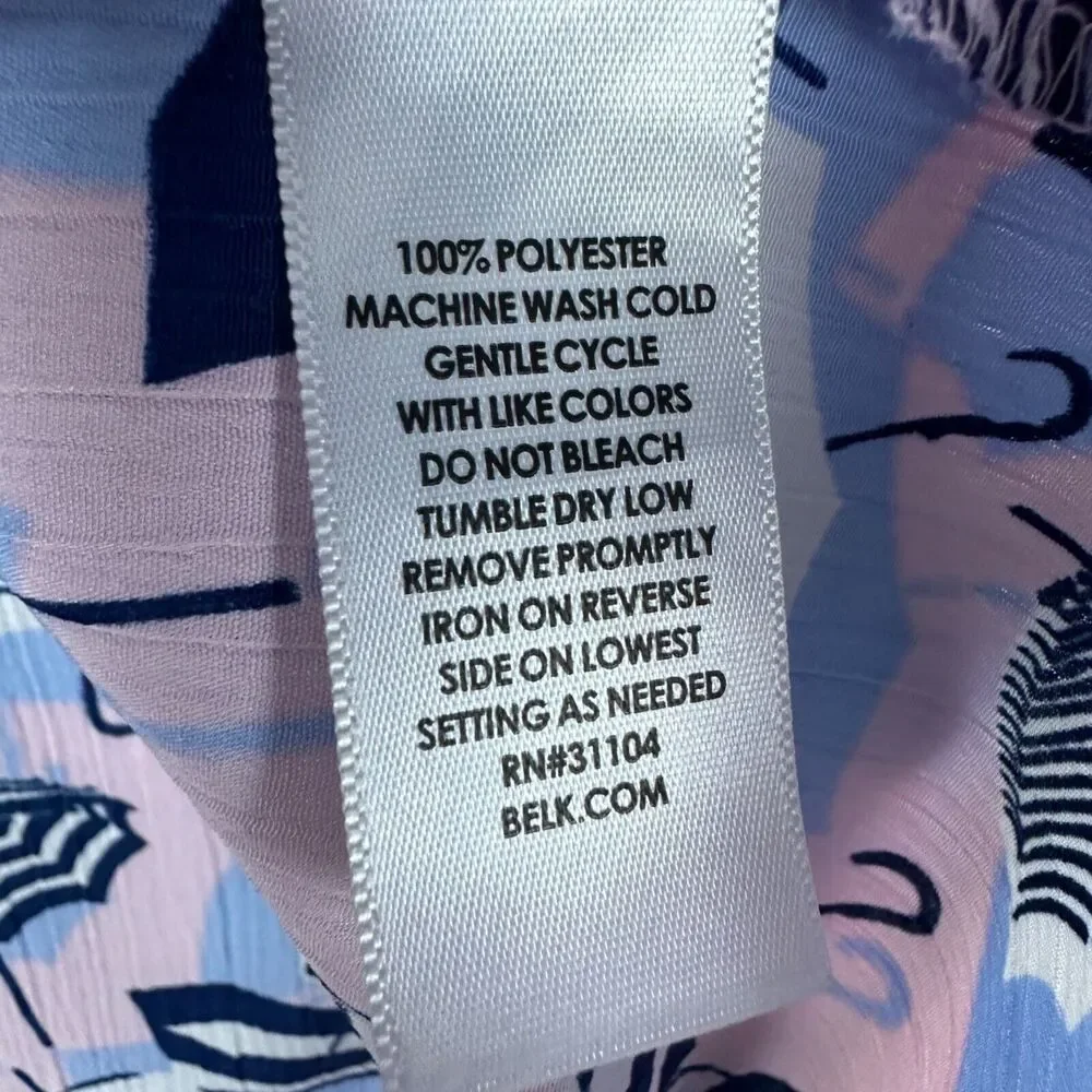 Kim Rogers Umbrella V Neck Button Up Long Rolled Sleeve‎ Blouse Size XLarge - Picture 6 of 7